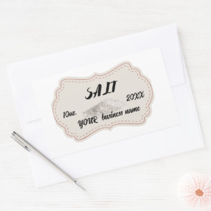 Klassisches personalisiertes rundes Fleischlabel S Rechteckiger Aufkleber