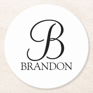 Klassisches Personalisiertes Skriptmonogramm und N Runder Pappuntersetzer