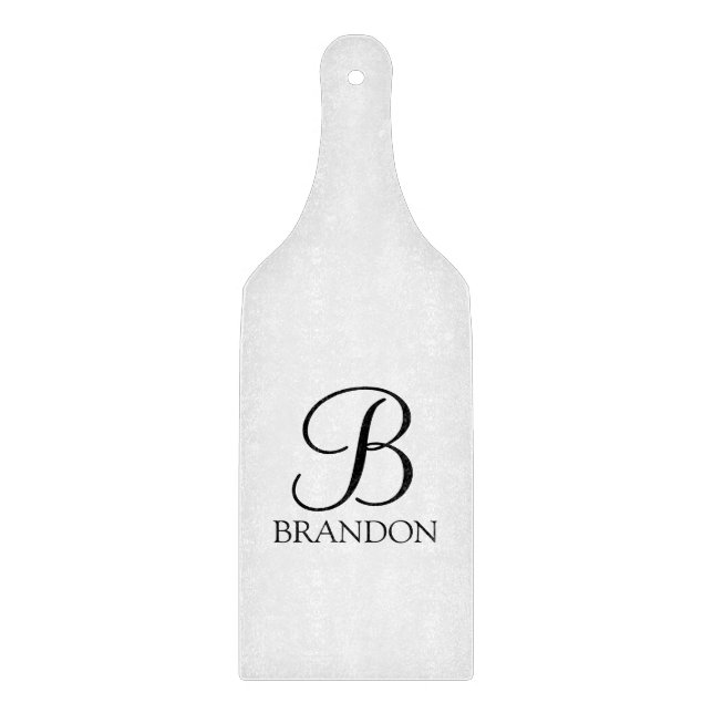 Klassisches Personalisiertes Skriptmonogramm und N Schneidebrett (Vorderseite)