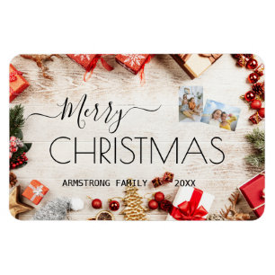 Klassisches Personalisiertes WeihnachtsfestFoto de Magnet