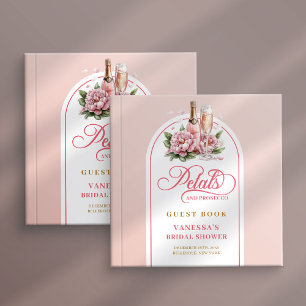 Klassisches Petals und Prosecco Roségold Zeichenbu Gästebuch