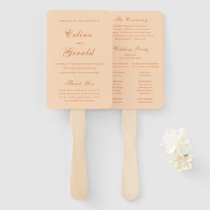 Klassisches Pfirsich-elegantes Hochzeitsprogramm Fächer