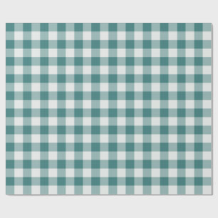 Klassisches Picknick-Gingham-Karomuster in Türkis Geschenkpapier