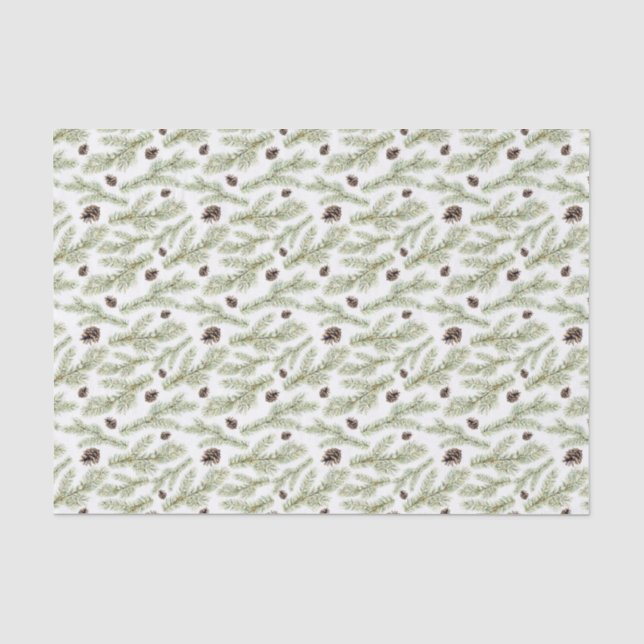 Klassisches Pinecone Muster des Weihnachten| Seidenpapier (Vorderseite)