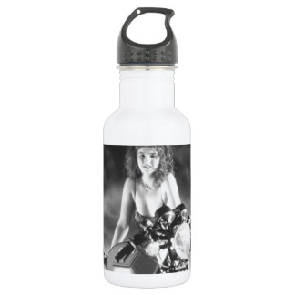 Klassisches Pinup-Klassiker-Motorrad Edelstahlflasche