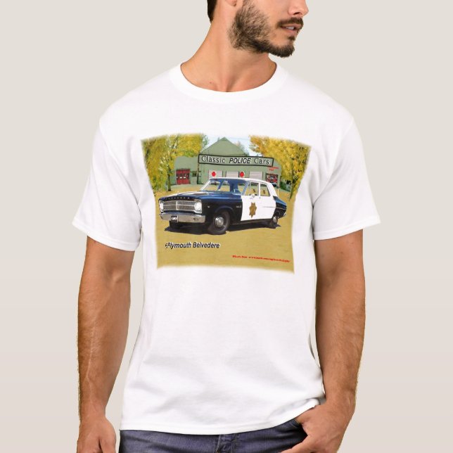 Klassisches Polizei-Auto-Plymouth-Shirt 1965 T-Shirt (Vorderseite)