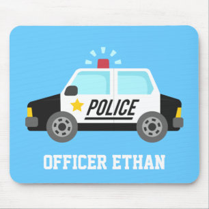 Klassisches Polizeiauto mit Sirene für Kinder Mousepad