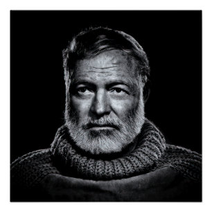Klassisches Portrait von Ernest Hemingway Poster