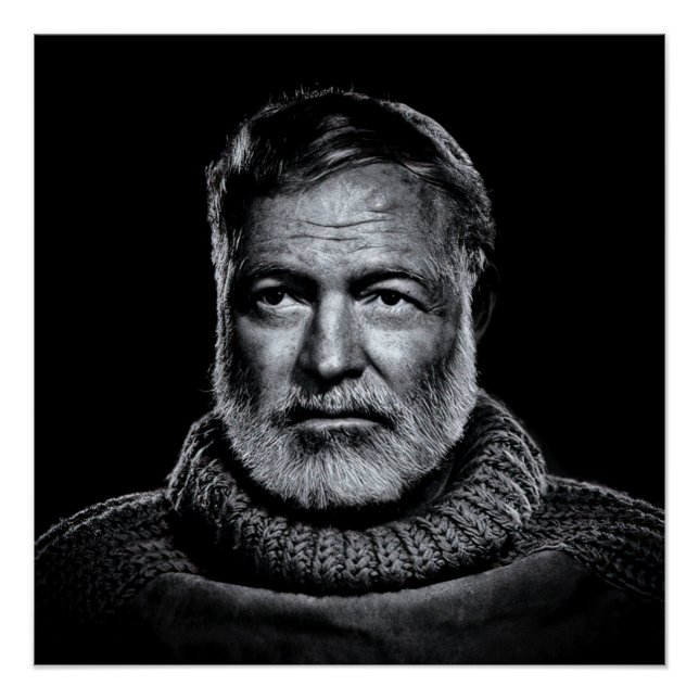 Klassisches Portrait von Ernest Hemingway Poster (Vorderseite)