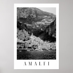 Klassisches Poster aus schwarzem und weißem Amalfi