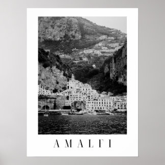 Klassisches Poster aus schwarzem und weißem Amalfi
