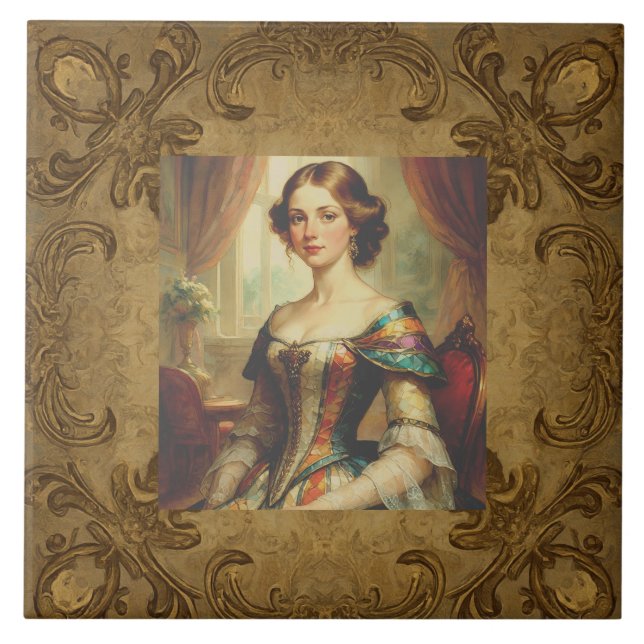 Klassisches, Princess- und Goldmuster, Viktorianis Fliese (Vorderseite)