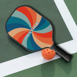 Klassisches psychedelisches Retro-Swirbelmuster Pickleball Schläger