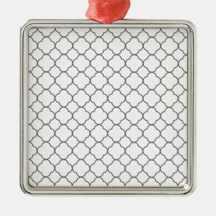 Klassisches Quatrefolienmuster Silbernes Ornament