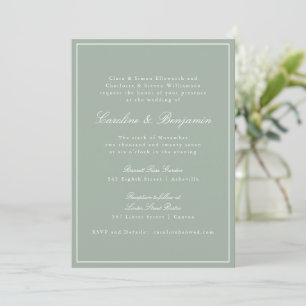 Klassisches Rahmen-Script Elegante Hochzeit Sage R Einladung