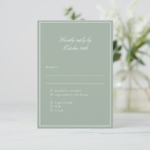 Klassisches Rahmen-Skript Elegante Hochzeitsmahlze RSVP Karte