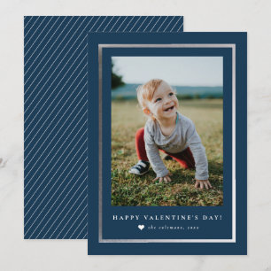 Klassisches Rahmenporträtfoto Valentinstag Notiz Mitteilungskarte