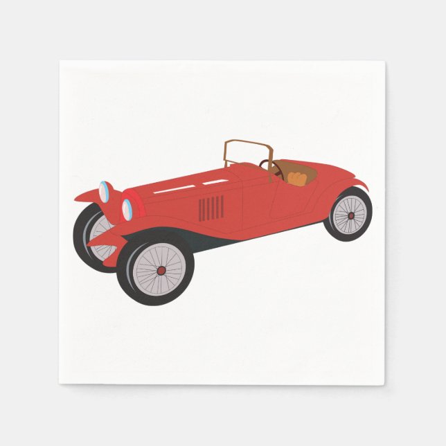 Klassisches Red Car Paper Napkins Serviette (Vorderseite)