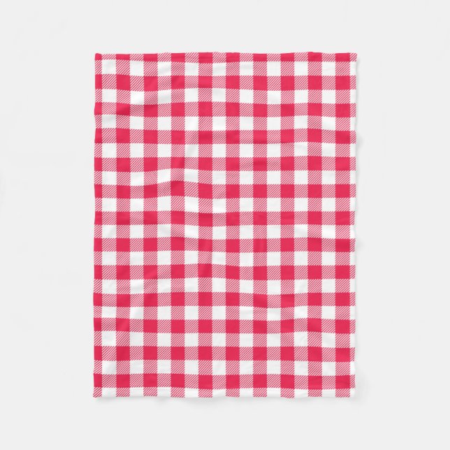Klassisches Red Gingham Country Pattern Fleecedecke (Vorderseite)