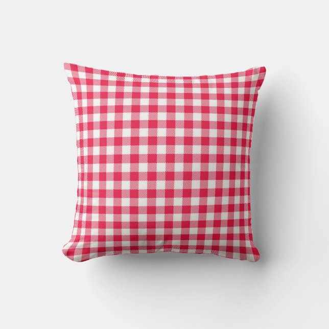 Klassisches Red Gingham Country Pattern Kissen (Vorderseite)
