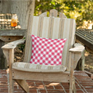 Klassisches Red Gingham Country Pattern Kissen