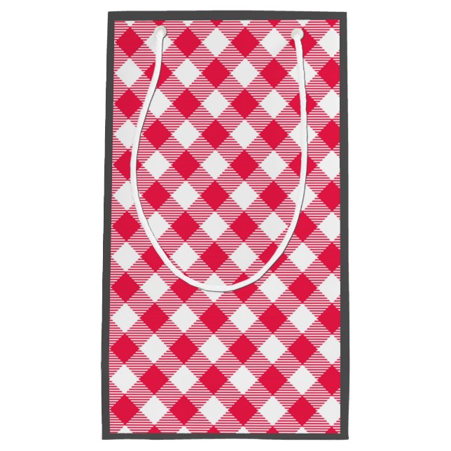 Klassisches Red Gingham Country Pattern Kleine Geschenktüte (Vorderseite)