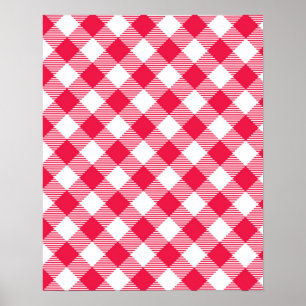 Klassisches Red Gingham Country Pattern Poster