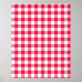 Klassisches Red Gingham Country Pattern Poster