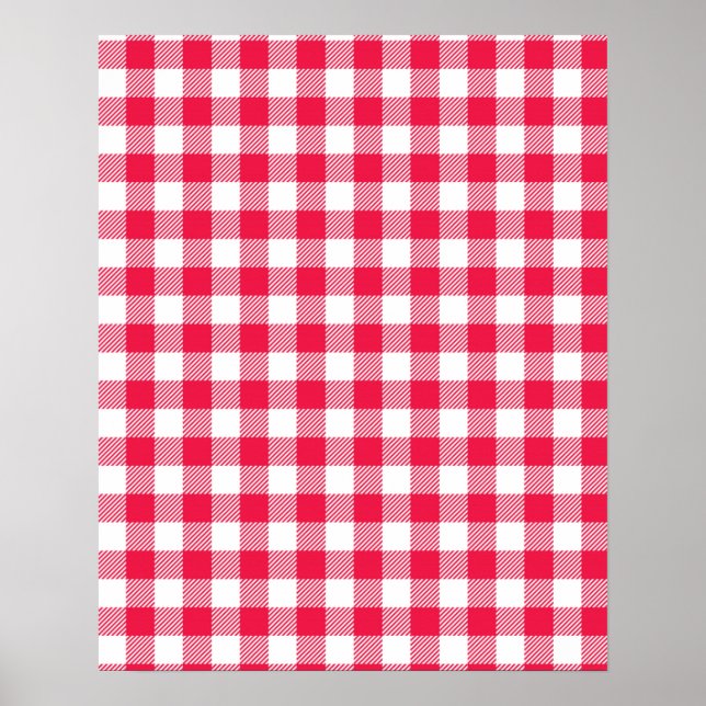 Klassisches Red Gingham Country Pattern Poster (Vorne)