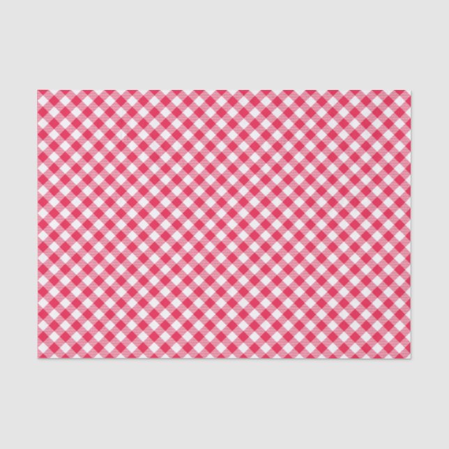 Klassisches Red Gingham Country Pattern Seidenpapier (Vorderseite)