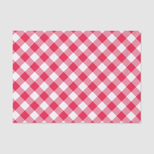 Klassisches Red Gingham Country Pattern Seidenpapier (Vorderseite)