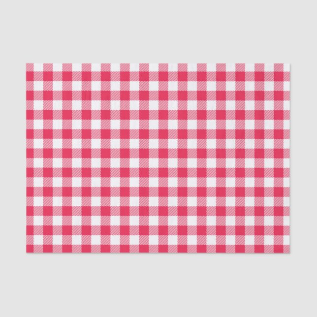 Klassisches Red Gingham Country Pattern Seidenpapier (Vorderseite)