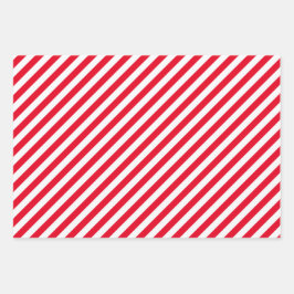 Klassisches Red Green Gold Weihnachtsgestaltermust Geschenkpapier Set