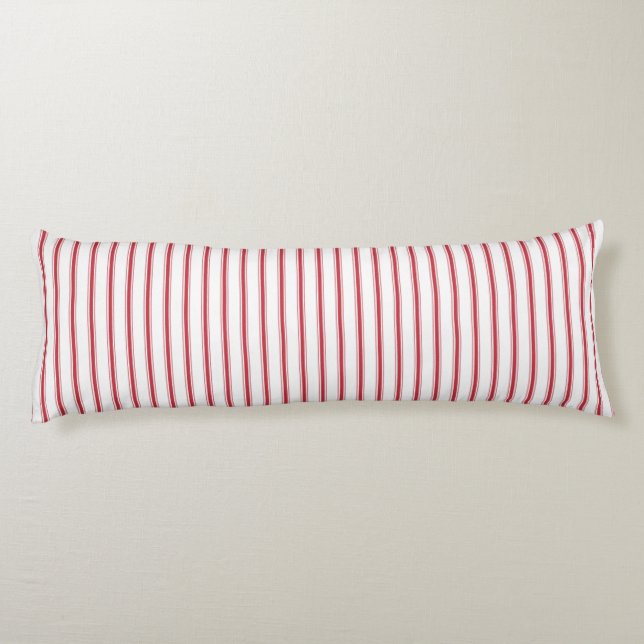 Klassisches Red Ticking Tape Stripe Body Pillow Seitenschläferkissen (Rückseite)