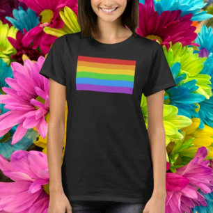 Klassisches Regenbogenfarbenfeld T-Shirt