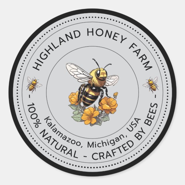 Klassisches, reines Honey Round Stickers Editable  (Vorderseite)
