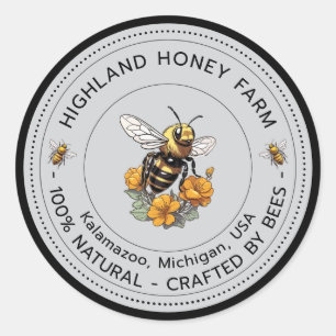 Klassisches, reines Honey Round Stickers Editable