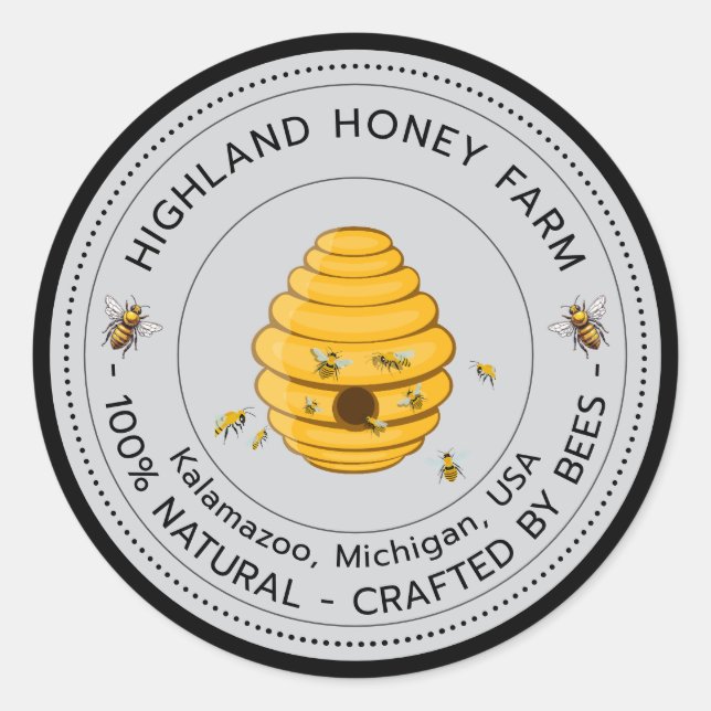 Klassisches, reines Honey Round Stickers Editable  (Vorderseite)