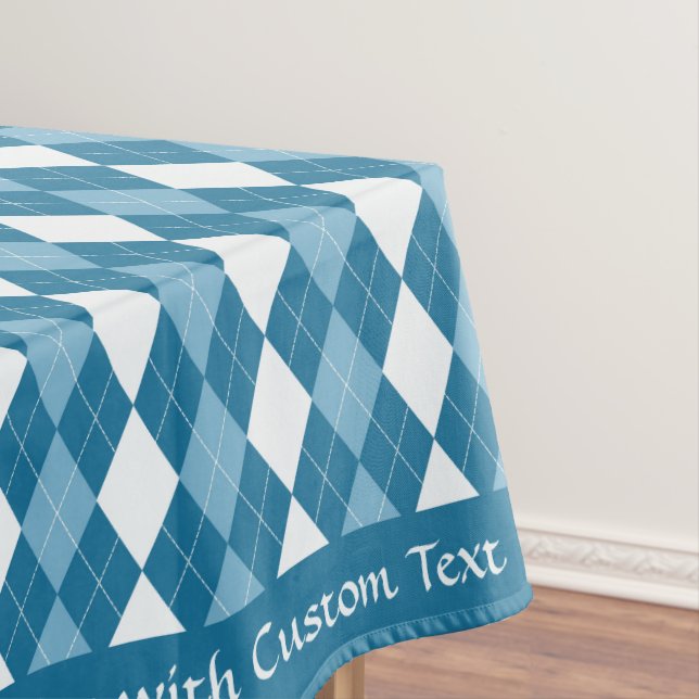 Klassisches Retro Blue Raute Diamond Muster Tischdecke (Beispiel)