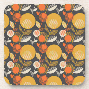 Klassisches Retro Blumenmuster Getränkeuntersetzer