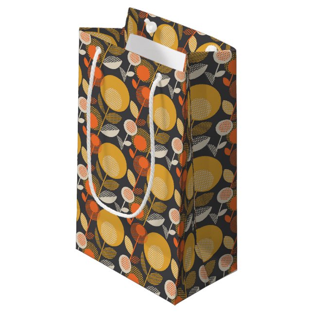 Klassisches Retro Blumenmuster Kleine Geschenktüte (Vorderseite Schrägansicht)