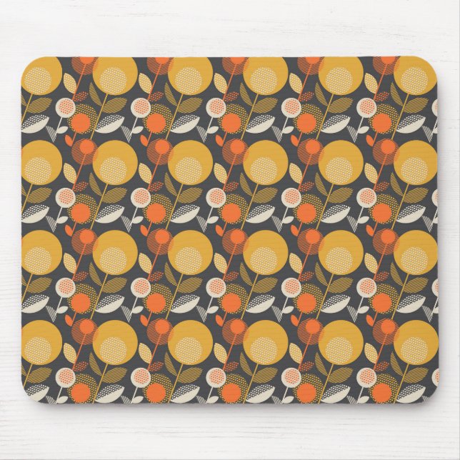 Klassisches Retro Blumenmuster Mousepad (Vorne)