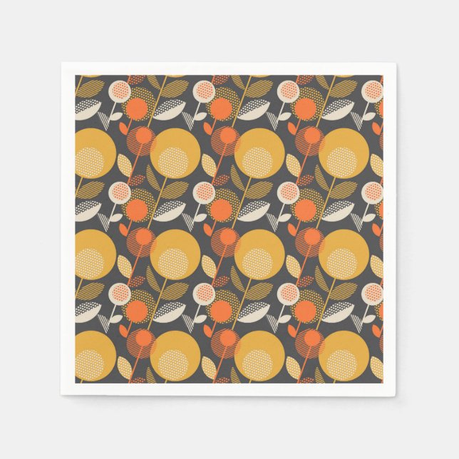 Klassisches Retro-Blumenmuster Serviette (Vorderseite)