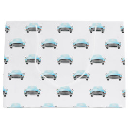 Klassisches Retro Cars Vintages Aquarellmuster Große Geschenktüte