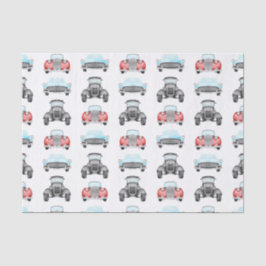 Klassisches Retro Cars Vintages Aquarellmuster Seidenpapier