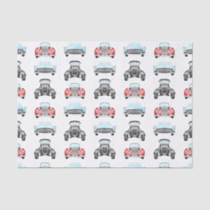 Klassisches Retro Cars Vintages Aquarellmuster Seidenpapier