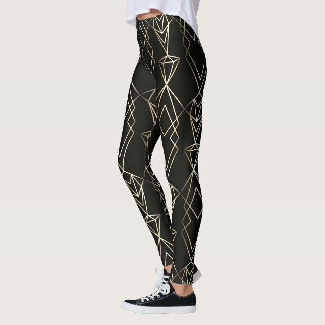 Klassisches Retro-Design in Schwarz und Gold Leggings (Links)
