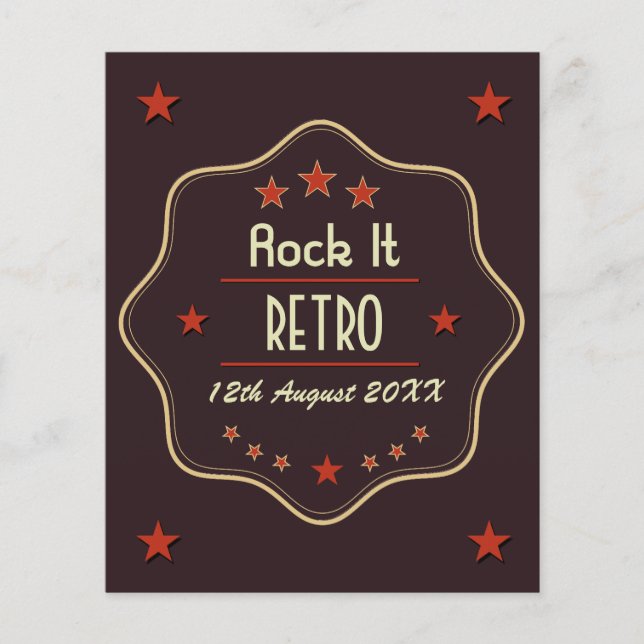 Klassisches Retro-Etikett mit individuellem Text Flyer (Vorne)