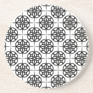 Klassisches Retro-Feeling geometrisches Muster Sandstein Untersetzer