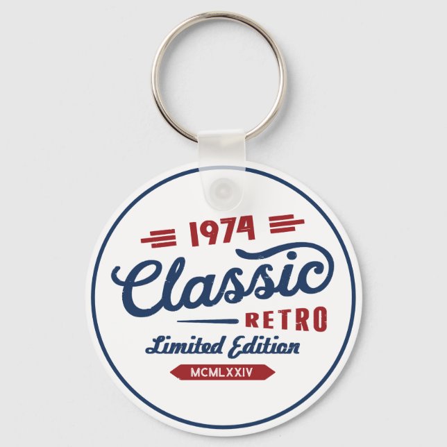 Klassisches Retro-Geburtstagsgeschenk | PERSONALIS Schlüsselanhänger (Vorderseite)